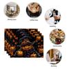 Halloween Placemats Dining Table Spooky Pumpkin Bat Moon Themed Table Mats Party Decor Trick or Treat Dinner Durable Washable