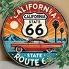 Vintage Route 66 California Metal Tin Sign Wall Art Home Bar Garage Decor