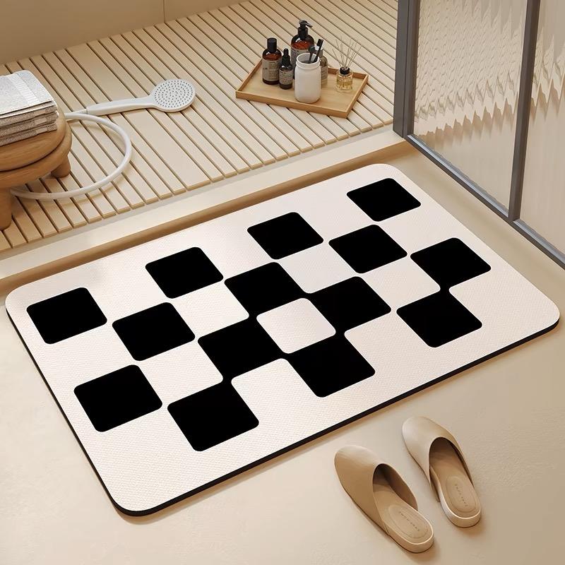 Bathroom Floor Mat Cream Wind Diatom Mud Super Absorbent Non-Slip Carpet Toilet Floor Mat Household Door Mat