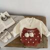 2025 Autumn Baby Girls' Long-Sleeve High Collar Printed Shirt