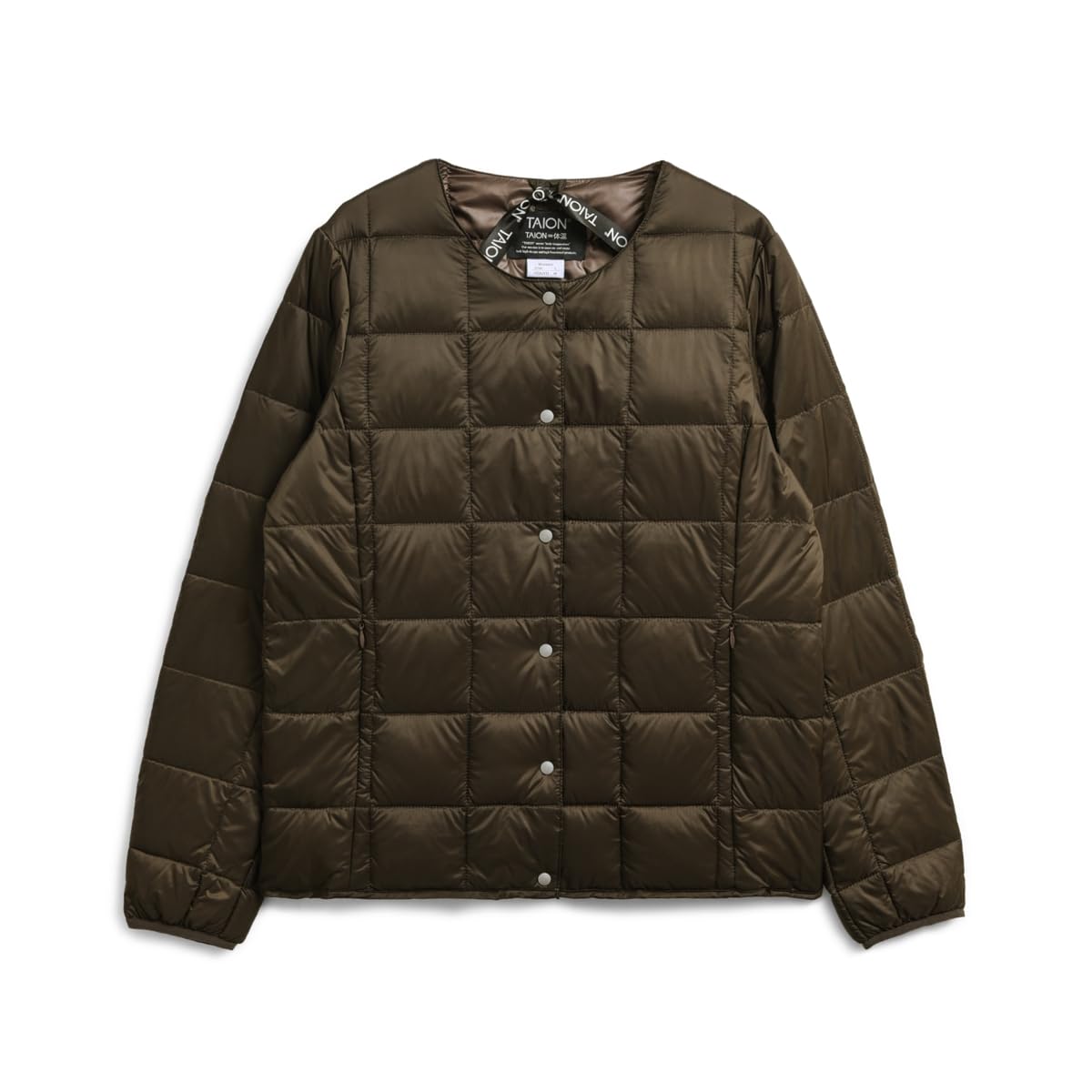 

TAION Crew Neck Button Inner Down Jacket Women s (TAION-W104)