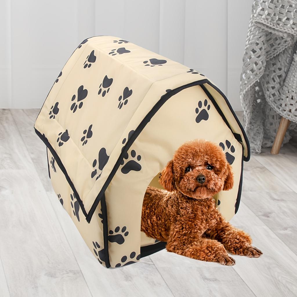 Pet Small Kennel, Dog House, Cat Kennel, Small Paw Graphic Foldable Pet Nest, Puppy Dog Cat House, Pet Kennel