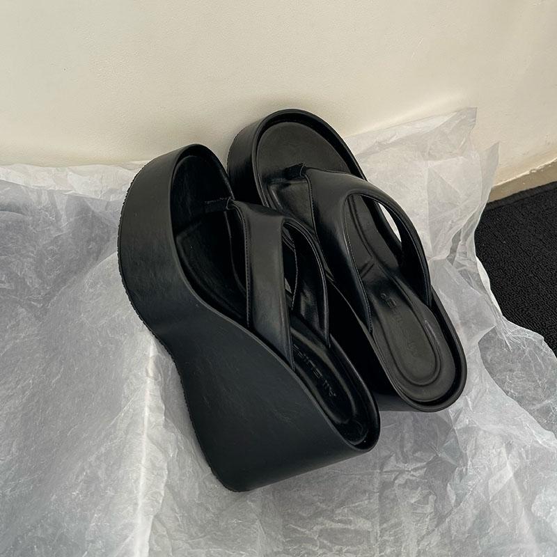 Mode Silber Damenmode Plateau-Sandalen Keilabsatz Hausschuhe für Damen Flip-Flops Dicksohlige Damen Keilabsatz Hausschuhe Sandalen Schuhe