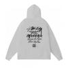 Mens Hooded Zip-Up Fleece-Lined Sweatshirt With Letter Print Casual Oversized Pullover Winter Jacket