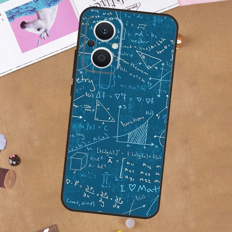 Symbol Math Science Physics Formulas For OPPO Reno 7 8 Lite 10 11 12 13 14 Pro 8T 11F 12F 13F 14F OPPO Find X8 X5 X6 X9 Pro Case