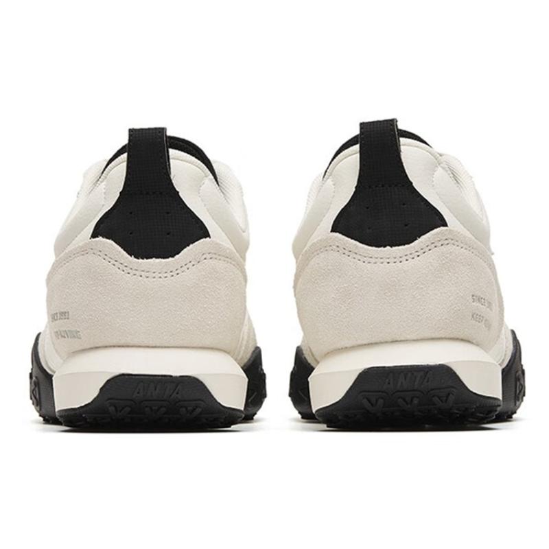 Anta Cushioning Anti-Slip And Wear-Resistant Low-Top Life And Leisure Men's White Black Sneakers 112238857S-3