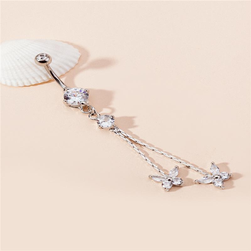 Evropské a americké punkční šperky Vermikulit Motýl Tekoucí Nehty Nehty Dva Motýlí Nerezové Materiály