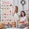 24 Numbered Advent Calendar Panel, Custom Fabric Christmas Wall Display for Entryways, Small Candy, Message Cards and Indoor Rooms