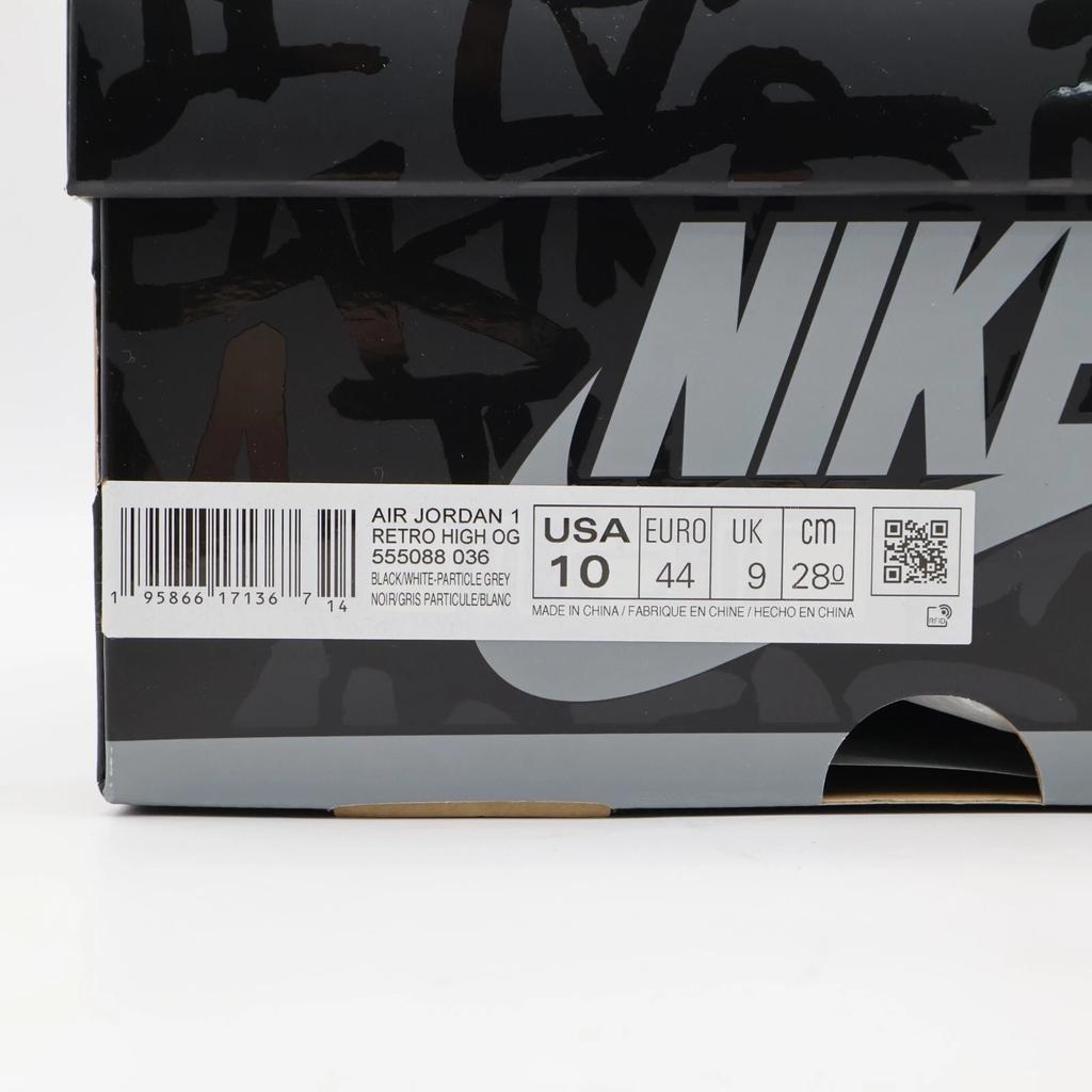 555088-036 Nike Jordan 1 High OG Rebellionaire Black White Particle Grey