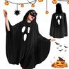 Halloween Party Women's Hooded Ghost Cloak Digital Print Robe Cloak Children's Fancy Dress Up Costume