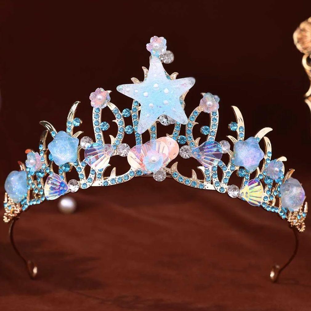 DIEZI Korean Sweet Cute Rhinestone Tiara For Women Party Luxury Elegant Bridal Bride Crystal Crown Hair Accessories Jewelry