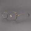 "Handmade Retro Japanese Style Pure Titanium Oval Glasses Frame"