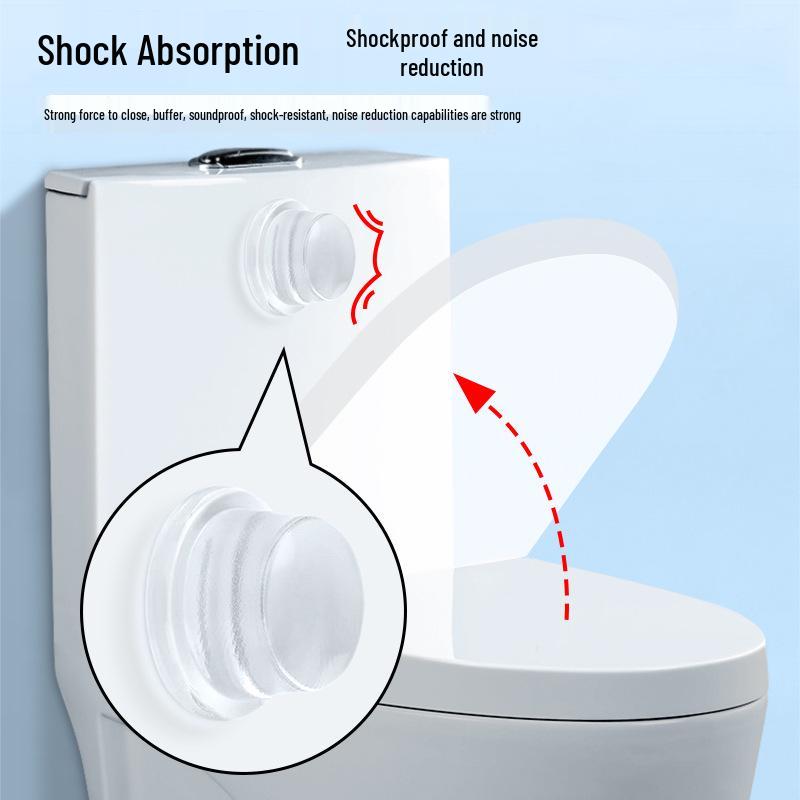 Transparent Cylindrical Anti-collision Pad for Silent Door Handles and Toilet Seats
