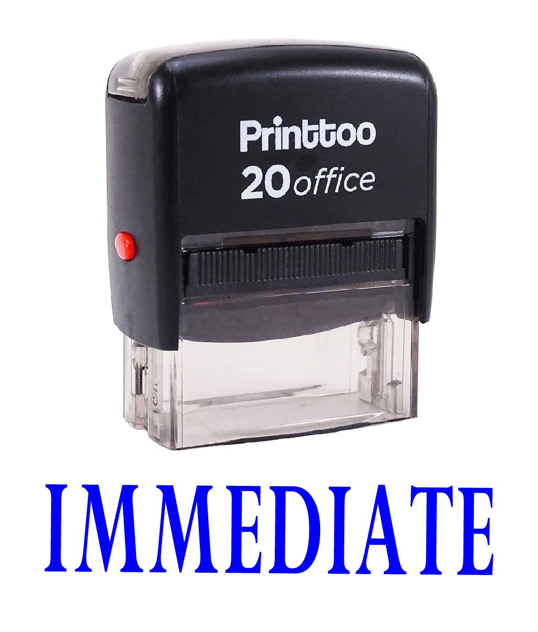 

Printtoo Self Inking IMMEDIATE Rubber Stamp Office Stationary Custom 14 mm x 38 mm (Approx) синій