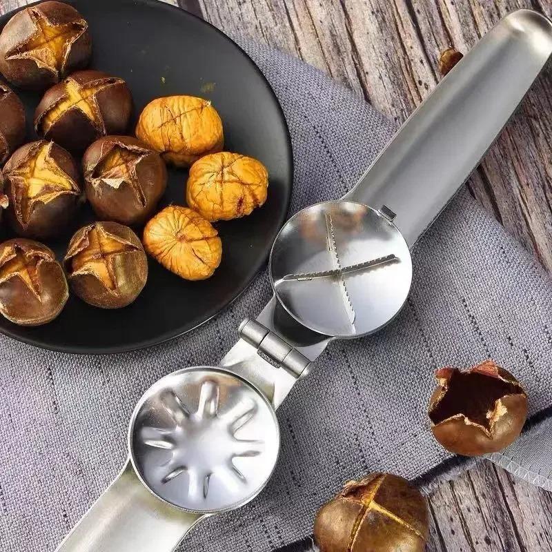 Chestnut Opener Cross-cut Shelling Machine Raw Chestnut Clip Can Opener Gadgets Walnut Shell Opener Household Kitchen Tools