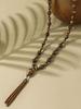 Bohemian Vacation Style Wooden Handmade Bead Pendant Necklace Long Sweater Chain Suitable for Women's Daily
