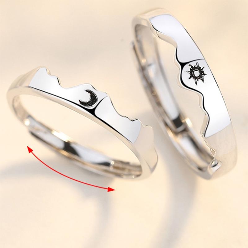 Couple Rings for Women Men Adjustable Couple Matching Promise Engagement Wedding Ring Set Friendship Rings Gift Jewelry