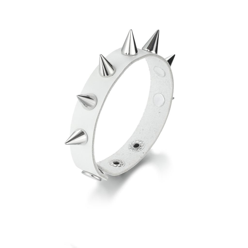 Spiked Studded Bracelet Black Leather Rivet Punk Bracelet Cuff Wrap Bangle Goth Alt Wristband for Men Women Punk Accessories