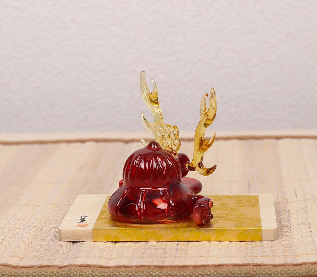 Craftsman House Helmet Ornament Small May Festival Tango no Sekku Handmade Glass - (Red Style) (Height 8cm) Doll, (Boys' Festival),