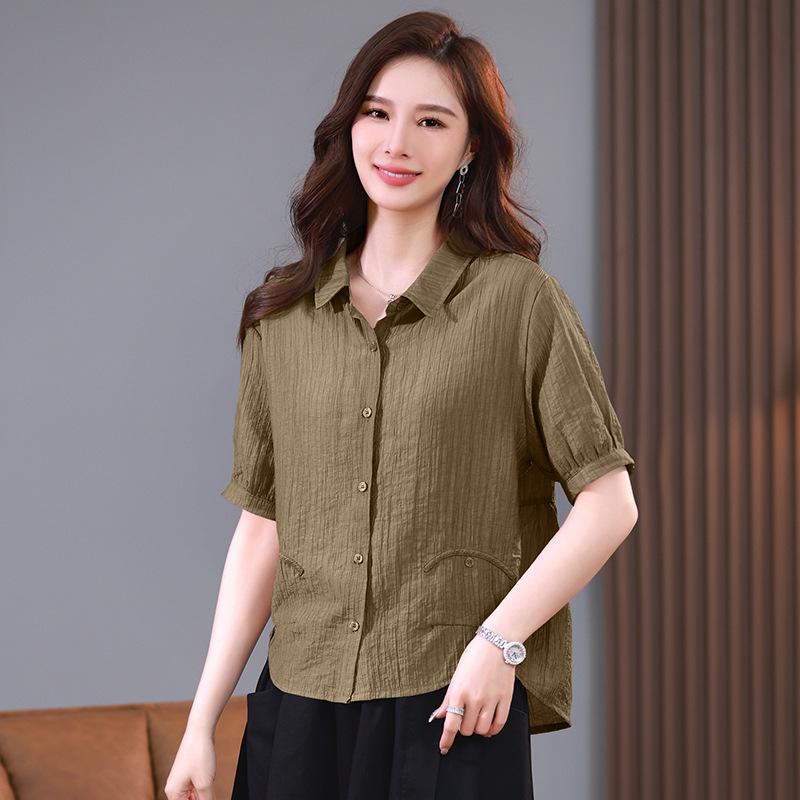 Stilvolles Tencel Damen Sommer Kurzarmhemd 2025 - Junglich, Locker, Lässiges Oberteil