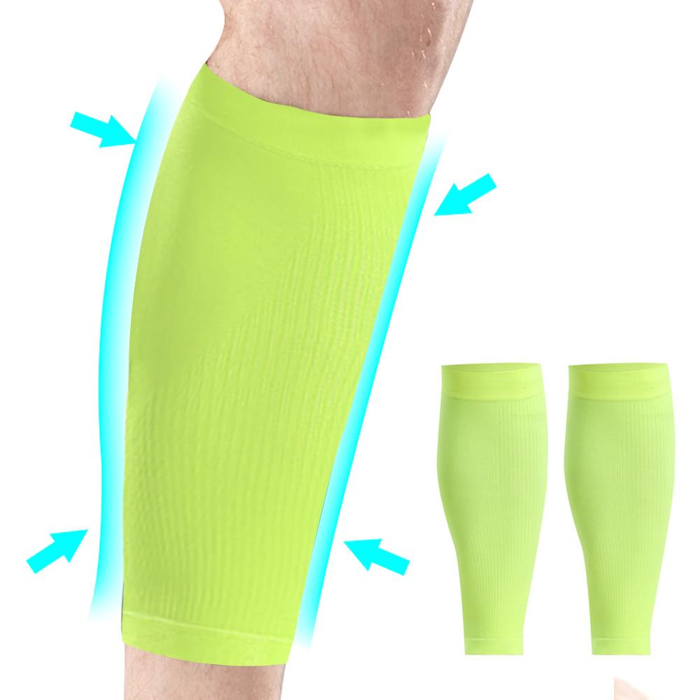 1Pair Mumian Sport Training Shin Pads Calf Sleeves Breathable Protective Gear Fluorescent GreenS