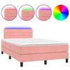 Maison Exclusive - Sommier à lattes de lit et matelas LED rose 120x190 cm velours