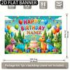 Personalized Dinosaur Birthday Backdrop Customizable Name Jungle Dino Party Banner for Kids