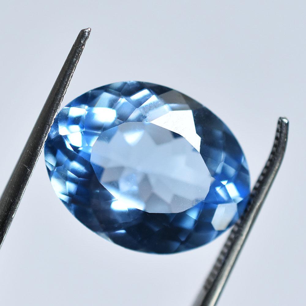 AAA+ 9.9 Ct Oval Cut Natural Gemstone Certified Blue Sapphire Gemstone