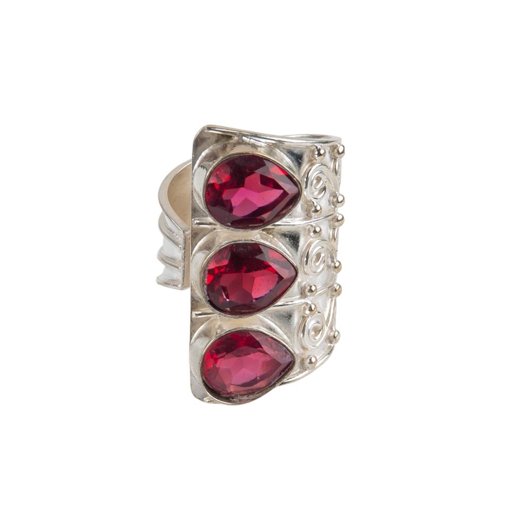 Pink Rubellite Gemstone 925 Stamped Silver Jewelry Handmade Partywear Pear Ring RR-20-5