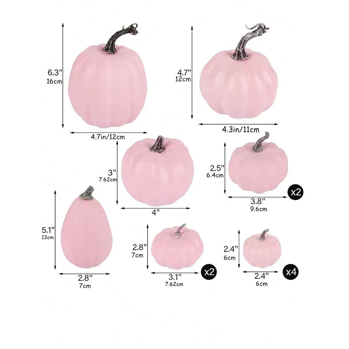 

16pcs Artificial Foam Autumn Pumpkin Set Multi-Sized Decorative Pumpkins Thanksgiving Halloween Fall Decor Tabletop Centerpiece