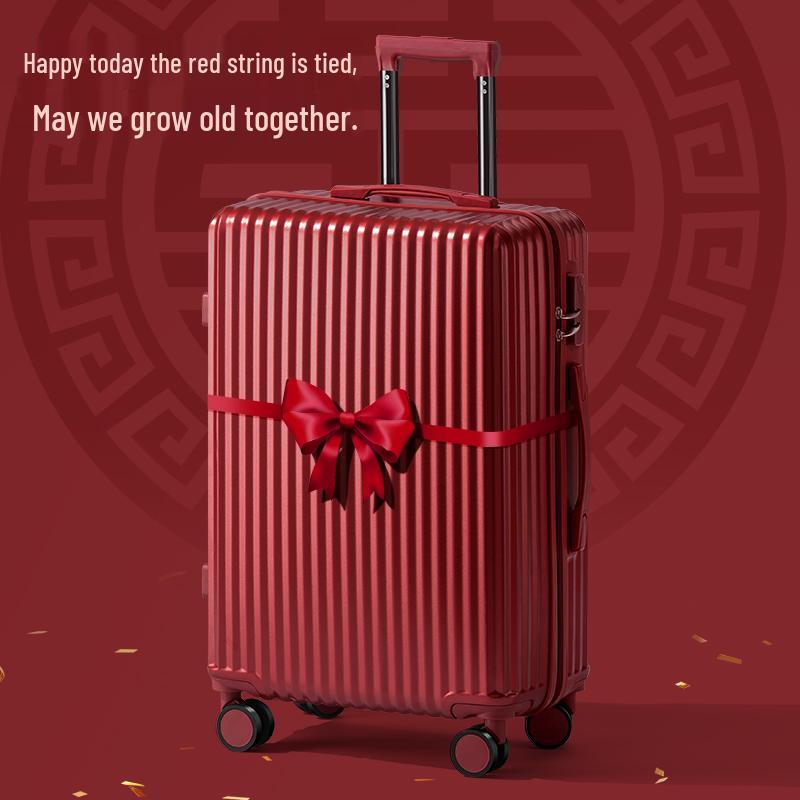 Красное приданое невесты: Прочный свадебный чемодан 20  и 24  - Модель 2025 20 inch