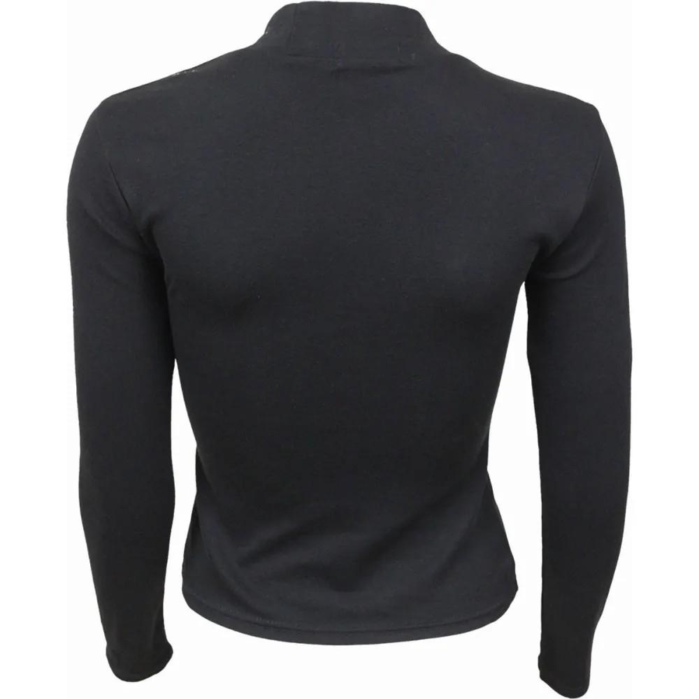 Spiral Direct Womens/Ladies Black Cat Pentagram Shoulder Long-Sleeved Top