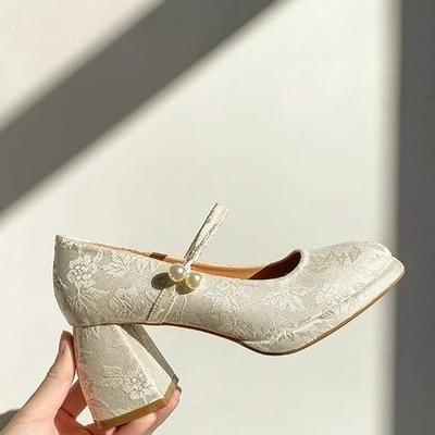 Trendy Fashion, Beautiful Focus! High Heel (6-8cm) Rubber Thick Heel One Pedal Cow Velvet (