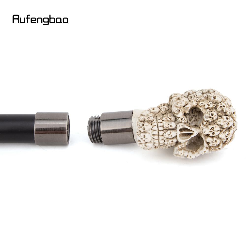 Yellow Resin Skull Head Walking Cane Fashion Decorative Steel Stick Gentleman Elegant Cosplay Cane Knob Crosier 94cm