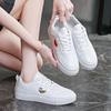 Spring Autumn Pure White Casual Sports Shoes Breathable Microfiber Women's Flats Korean Style Versatile Student Flat Sneakers