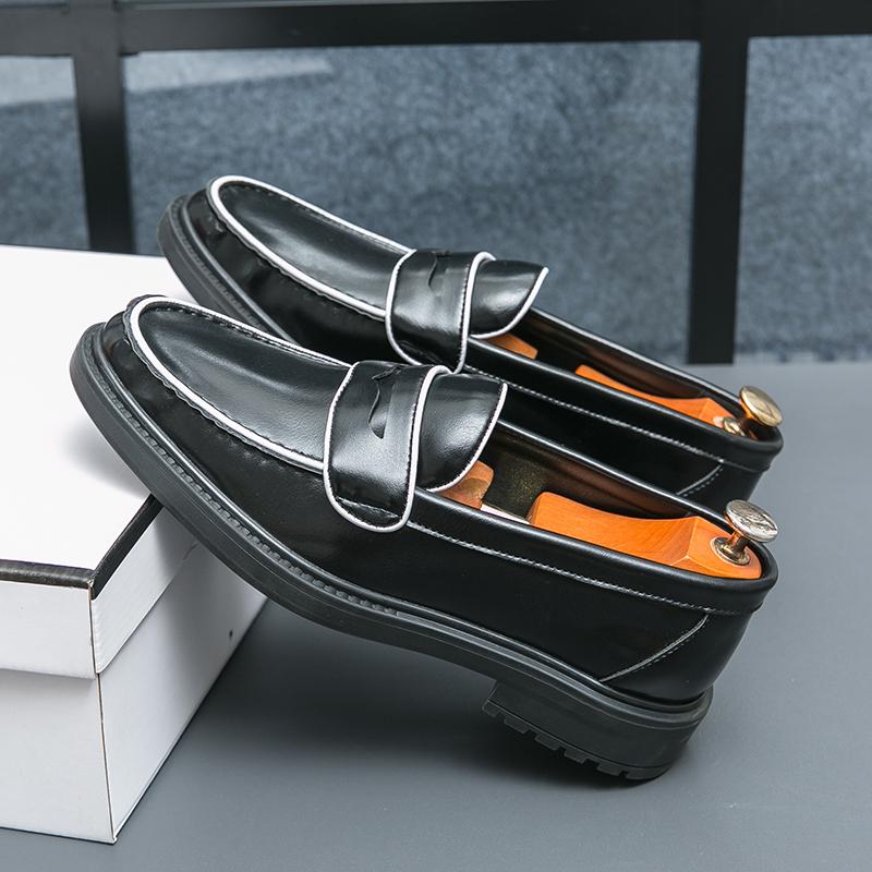 

Модные мужские летние кожаные мокасины, дышащие, легкие, мягкие, высокого качества, туфли-горох, деловые мокасины, без застежек, мокасины для вождения 38 чёрный