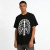 Gothic Skeleton Rib Cage Print Cool Trendy Short Sleeve T-Shirt Pure cotton T-shirt