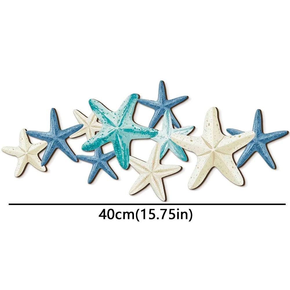 2D Flat Wooden Starfish Wall Decor Nautical Aesthetic Coastal Ocean-themed Wall Art Beach House