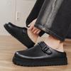 Platform Mules Mens Backless Loafers Slippers Thick Bottom Half Shoes For Men Slide Closed Toe Sandals Semi-Drag Casual Shoes