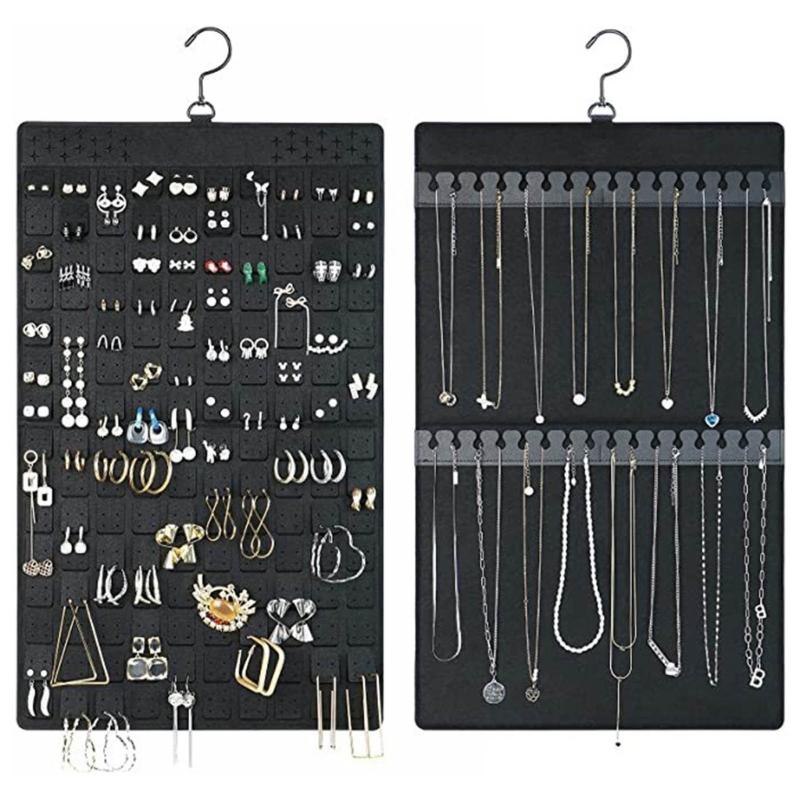 Hanging Jewelry Organizers, Felt Pocket Storage Rack for Necklaces,Bracelets,Earrings and Rings Stylish and Functional