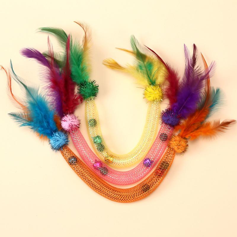 Cat Bite Elastic Rope Cat Toy Toys Toys Toys Toys Toys To Tease Cat Sticks To Relieve Boredom and Feathers