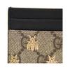 Gucci Bienen-Print Logo Canvas und Leder Kartenhalter Geldbörse Damen Geldbörse Ebenholz Schwarz 233166-9F260-8319