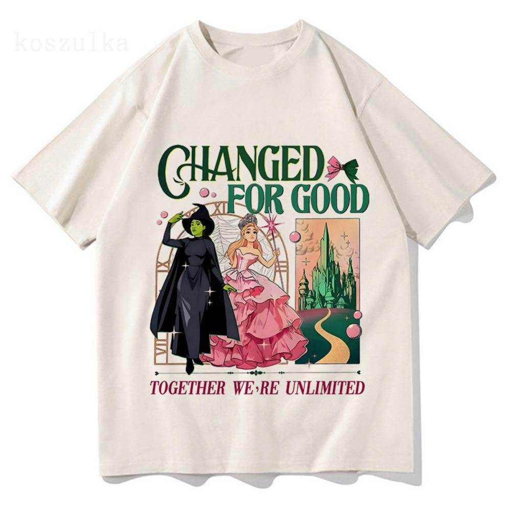 Wicked: for Good The Soundtrack Tshirts Cotton Short Sleeve Loose Women T-shirt Fashion Loose Unisex Streetwear T Shirt