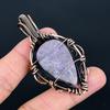 Lepidolite Pendant, Gemstone  999 Copper Wire Wrapped Jewelry Pendant, Handmade Jewelry Birthstone Pendant, Gift For Him