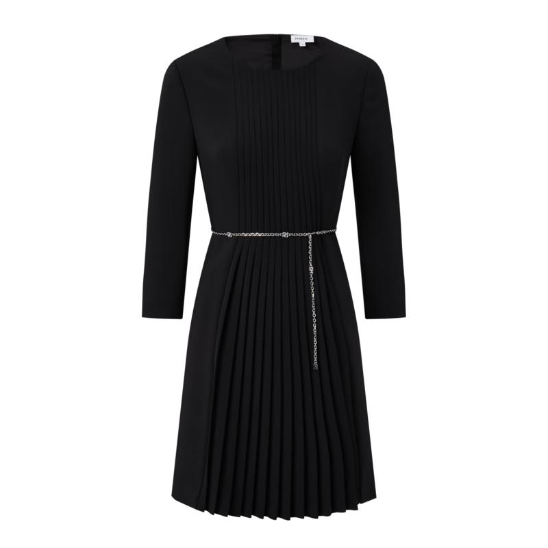 

PORTS Women s Black Pleated Waist Dress S /4