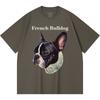 230GSM 100% Cotton T-Shirt French Bulldog-1 Print Tees Funny Harajuku Style Combed Cotton Tshirt
