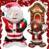 3D Standing Christmas Tree Cookie House Gingerbread Man Santa Claus Xmas Party Decoration Aluminum Film Balloons Props Gifts