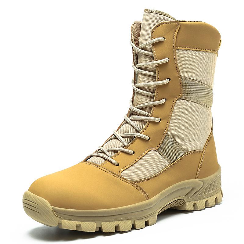 Fashion Fashion Men's Wide Width Tactical Boots Desert Hiking High Top Ankle Boots Waterproof Non-Slip Outdoor Combat Shoes for Travel