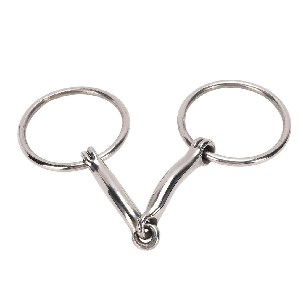 Horse Chewing Mouth Bit Stainless Steel Double Rings Snaffle Bit Buckle for Training
