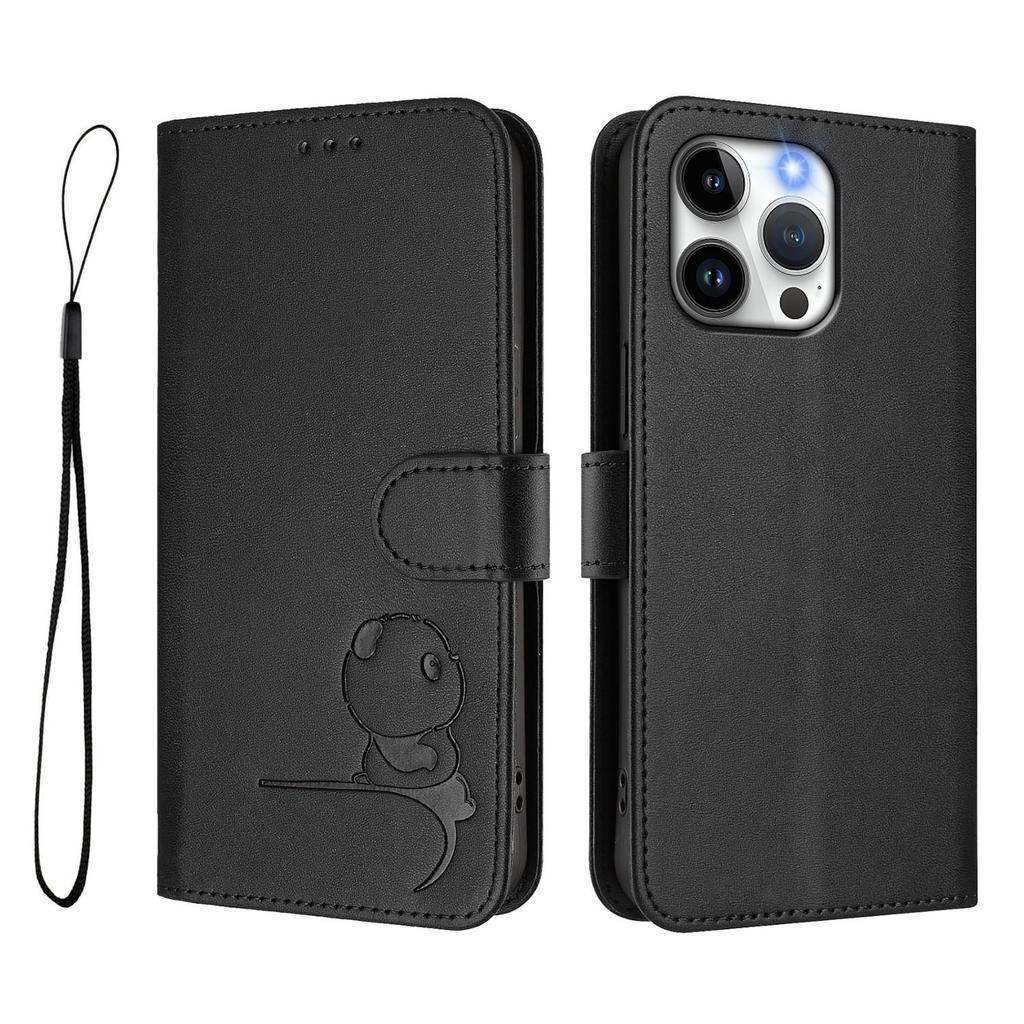 WEFOR Panda RFID-Portemonnaie-Hülle für iPhone 15 14 13 12 11 Pro Max 15 Plus XS Max XR SE, Klapphülle mit Kartenhalter für Damen Herren